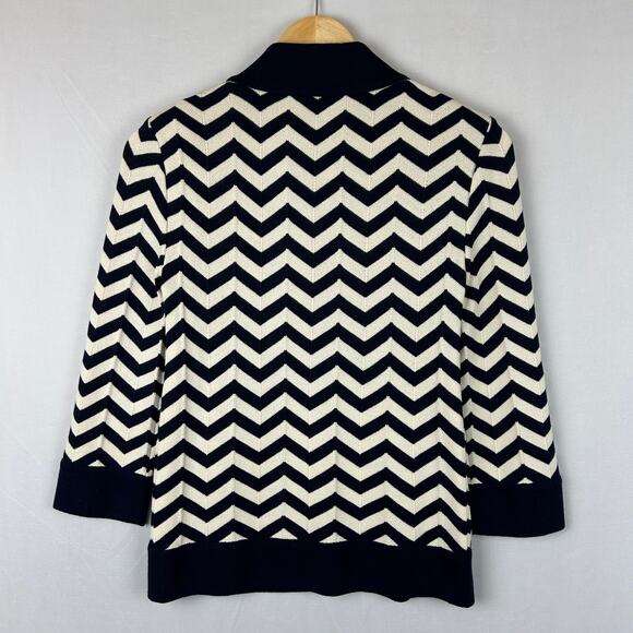 St. John Herringbone One Button Cape Cardigan Sweater Made in USA Women's Size 4 - Picture 7 of 10